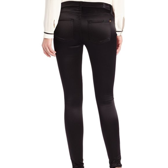 7 For All Mankind skinny satin jeans size 24 - Picture 8 of 17